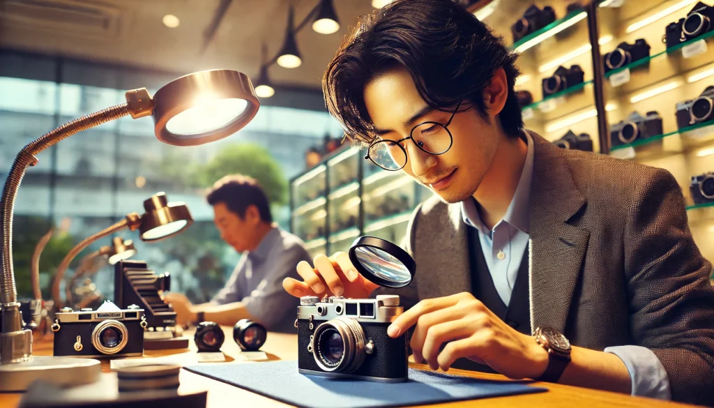 フィルムカメラを査定するプロの査定士